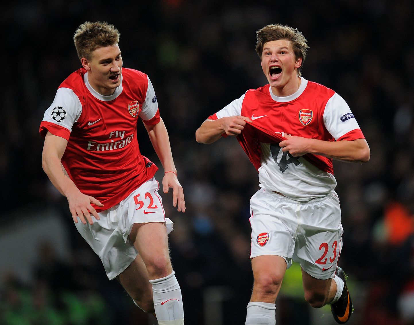 Andrei Aršavin (paremal) ja Nicklas Bendtner asetatakse väidetavalt Arsenali müügilehele.
