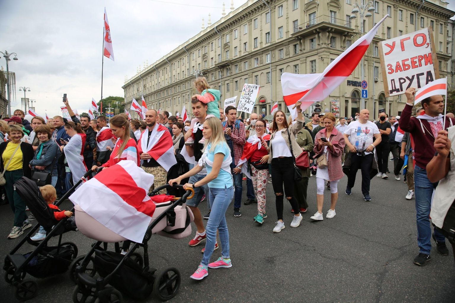 Meeleavaldused Valgevene pealinnas Minskis 6. septembril.