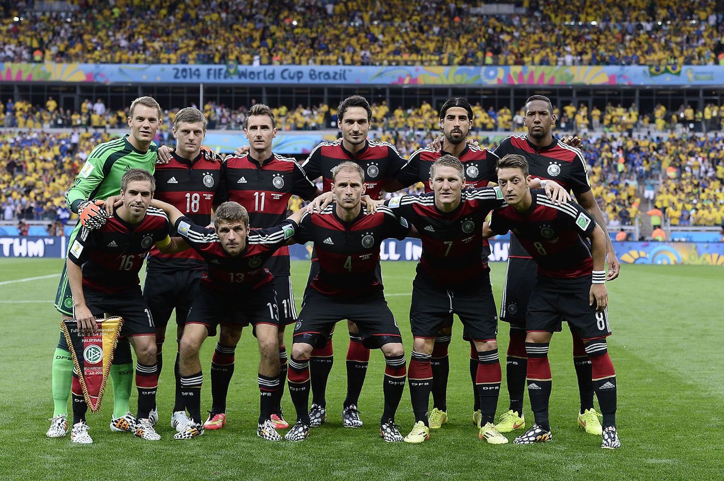 Saksamaa mängijad enne eilset kohtumist Brasiilia koondisega
