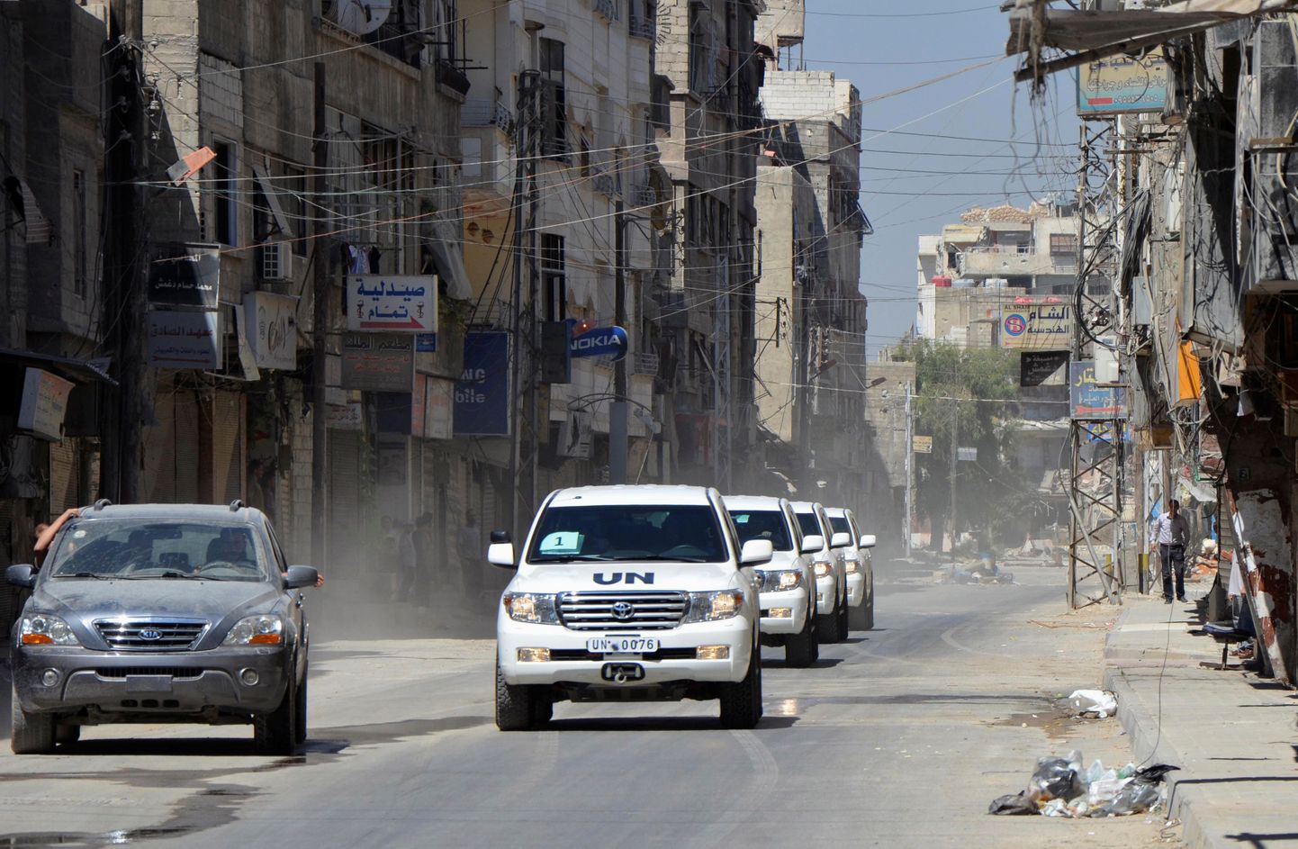 ÜRO sõidukid Ghoutas 2013. aastal.