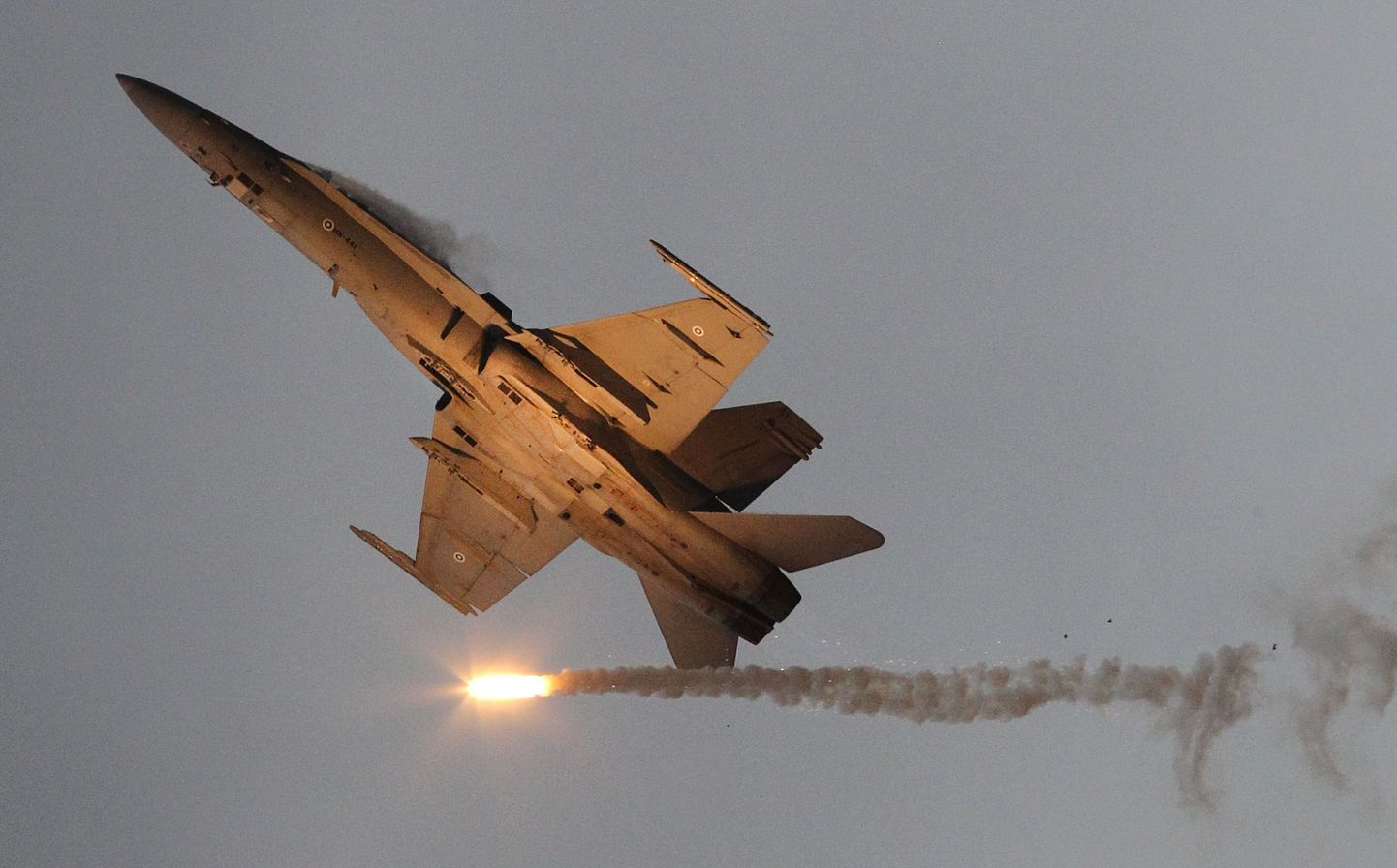 Soome õhujõudude hävituslennuk F-18 Hornet.
