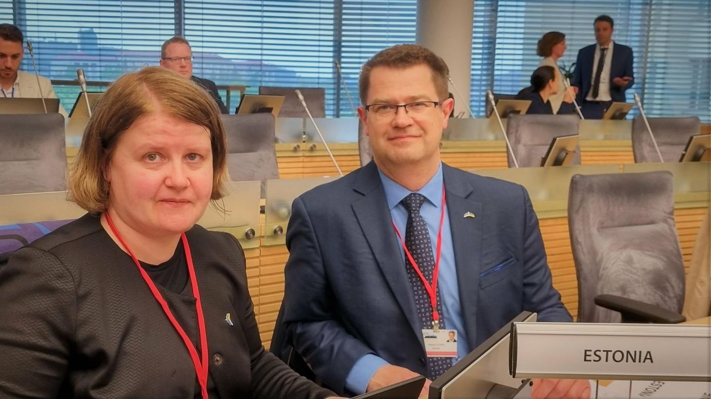 Riigikogu välissuhete osakonna nõunik Anu Mõtsla ja Marko Šorin esindasid Vilniuses Eesti parlamenti.