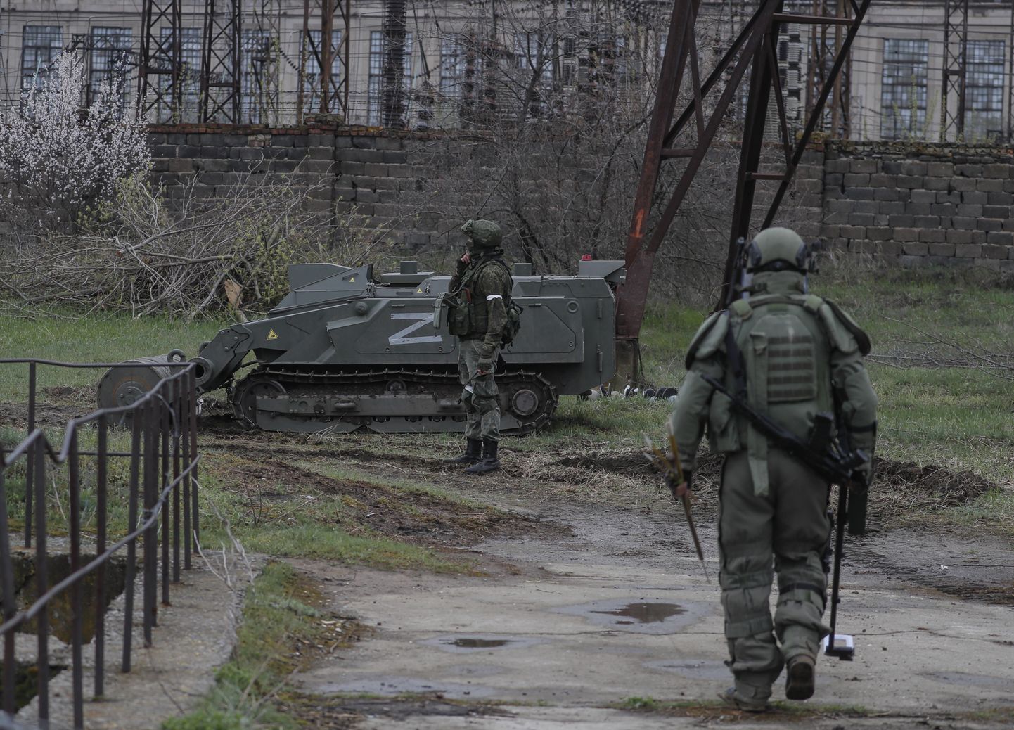 Vene sõdurid Ukrainas Luhanski oblastis Štšastjas