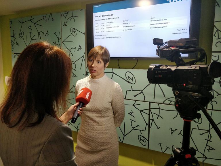 Kaljulaid andmas intervjuud Läti televisioonile