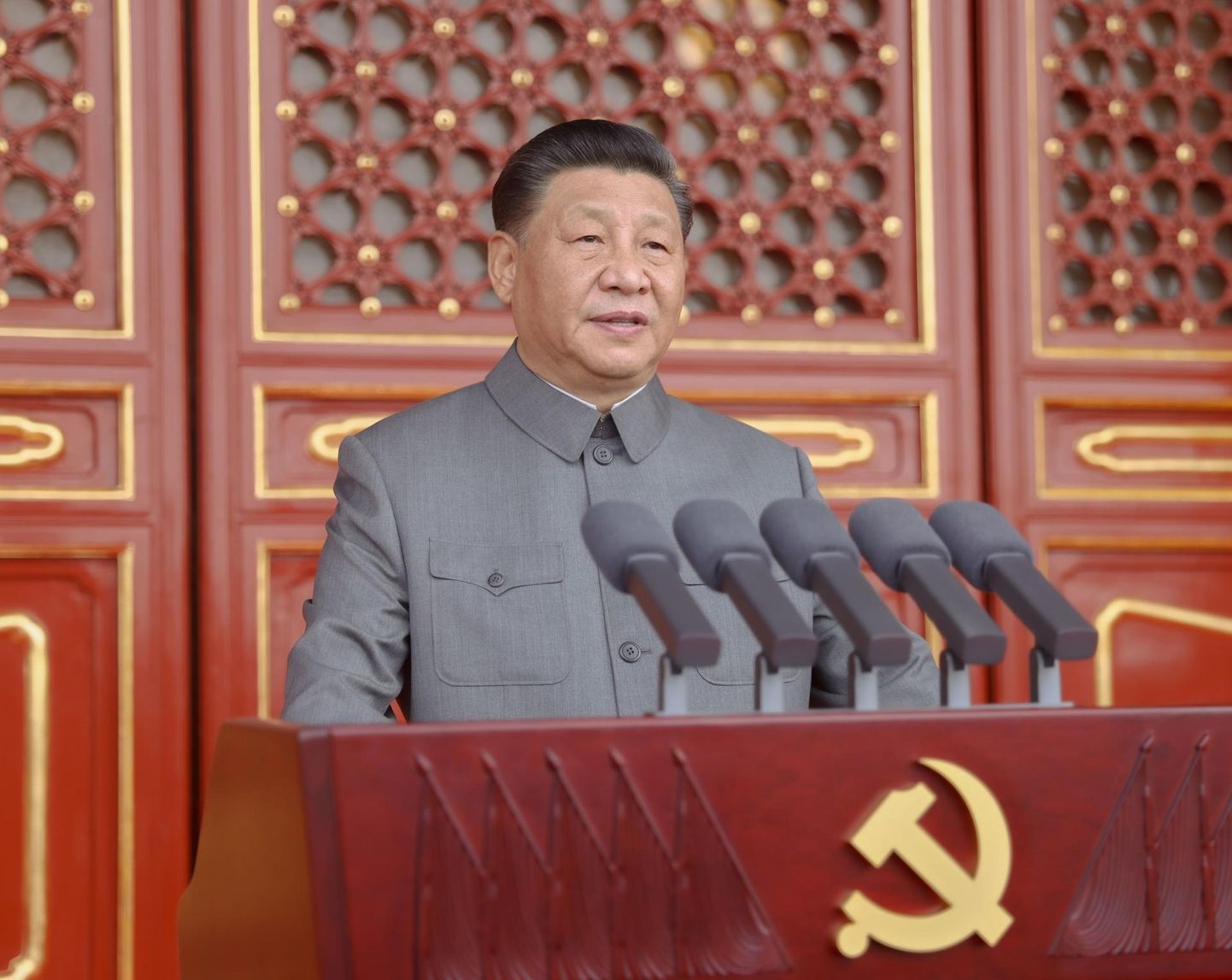 Hiina president ja Hiina Kommunistliku Partei peasekretär Xi Jinping peab kõnet Hiina Kommunistliku Partei asutamise 100. aastapäeva puhul Pekingis 01.07.2021