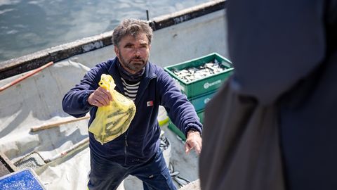 Kalurid pingutavad, et värske kala jõuaks paati ja sealt toidulauale