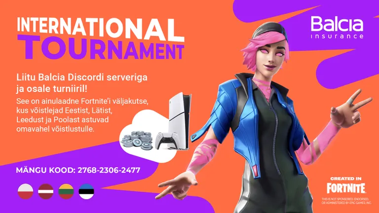 «Fortnite'i» Balcia väljakutsete turniir kestab kuni 23. veebruarini ning parimatele on välja pandud auhinnad alates V-Bucksidest ja mänguriklaviatuuridest kuni PlayStation 5 mängukonsoolini välja