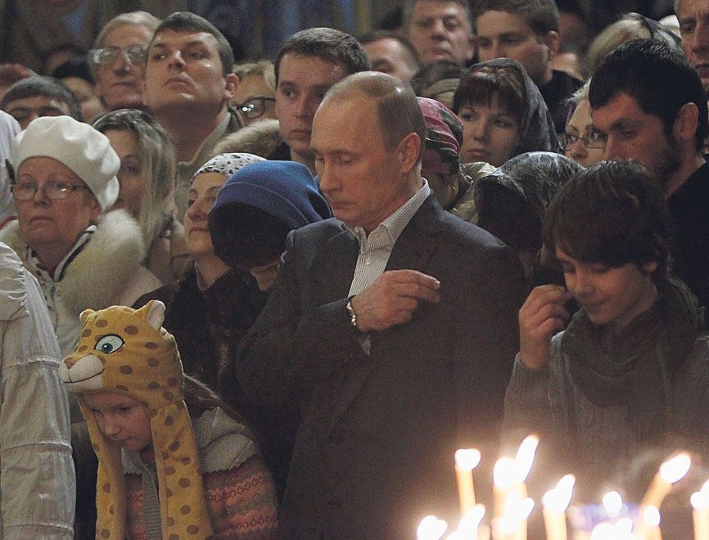 Vene president Vladimir Putin tähistas vene õigeusklike pühade algust olümpialinnas Sotšis.