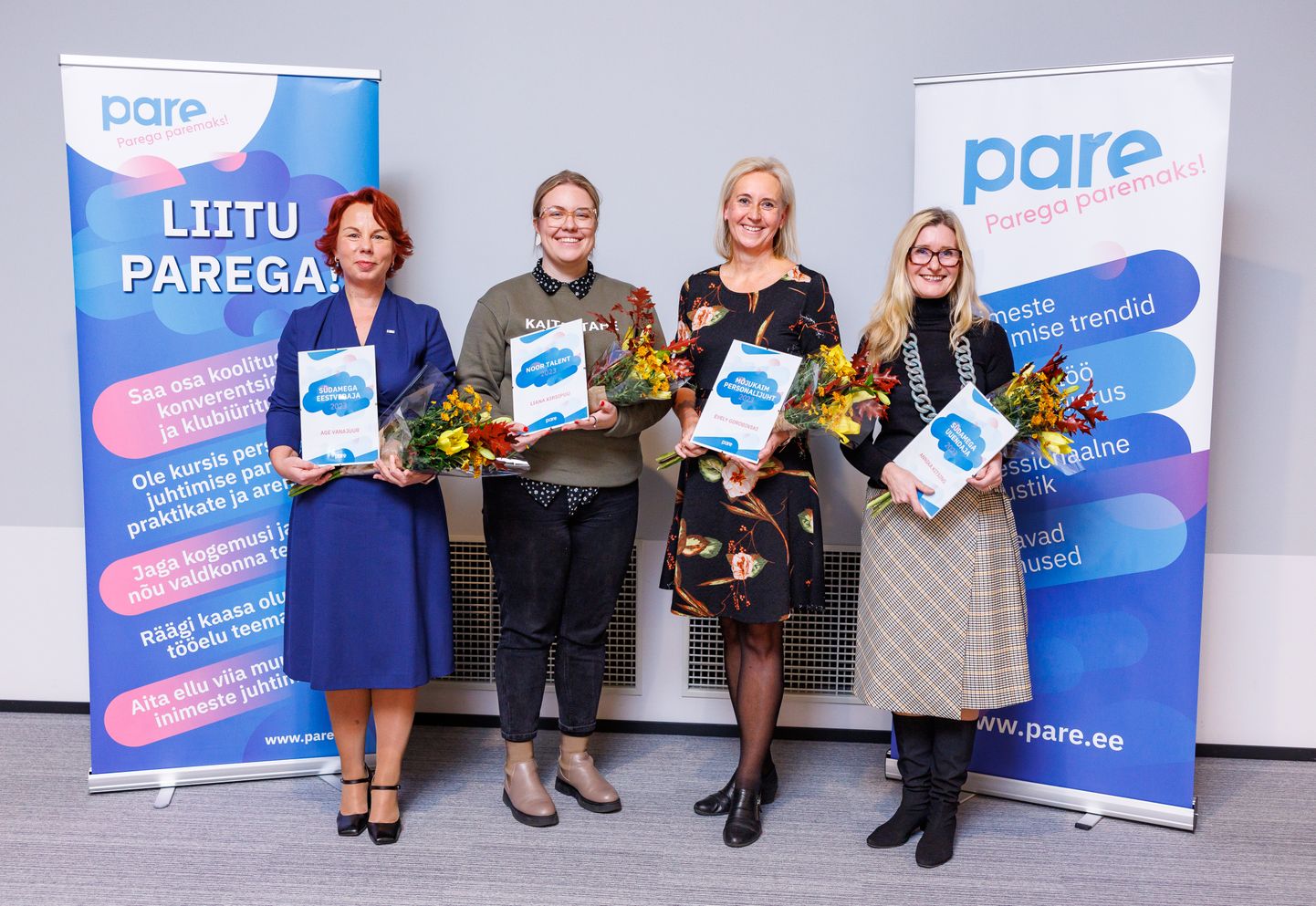 Fotol vasakult Age Vanajuur (Tallink), Liana Kirspuu (kaitseressursside amet), Evely Gorobinski (SOL Baltics) ja Annika Kitsing (statistikaamet).