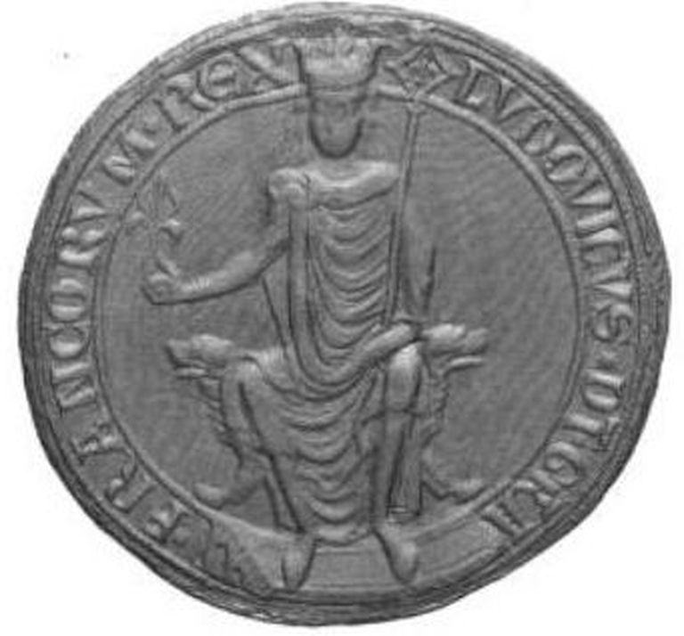 Prantsuse kuninga Louis VIII kujutis mündil