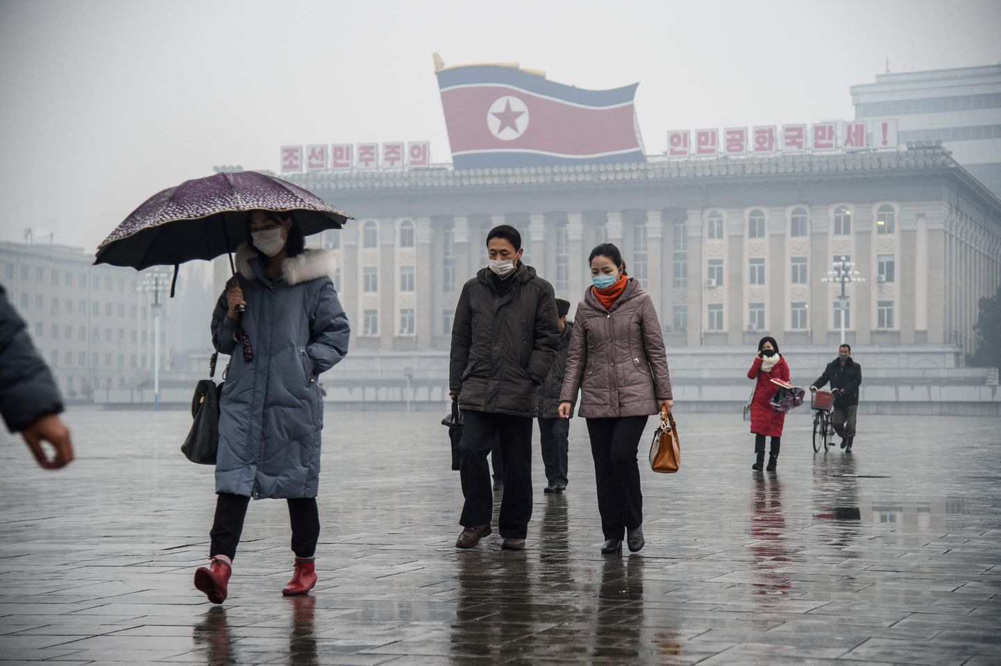 Kim Il-sungi väljak Põhja-Korea pealinnas Pyongyangis detsembris.