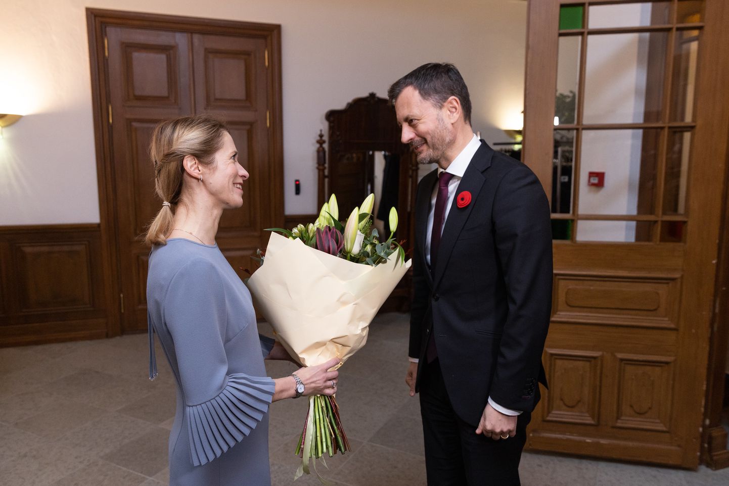 Peaminister Kaja Kallas kohtus esimest korda Eestis visiidil viibiva Slovakkia peaministri Eduard Hegeriga.