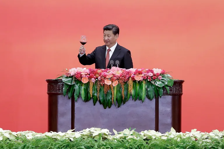 Hiina president Xi Jingping vastuvõtul toosti ütlemas. Foto: Scanpix
