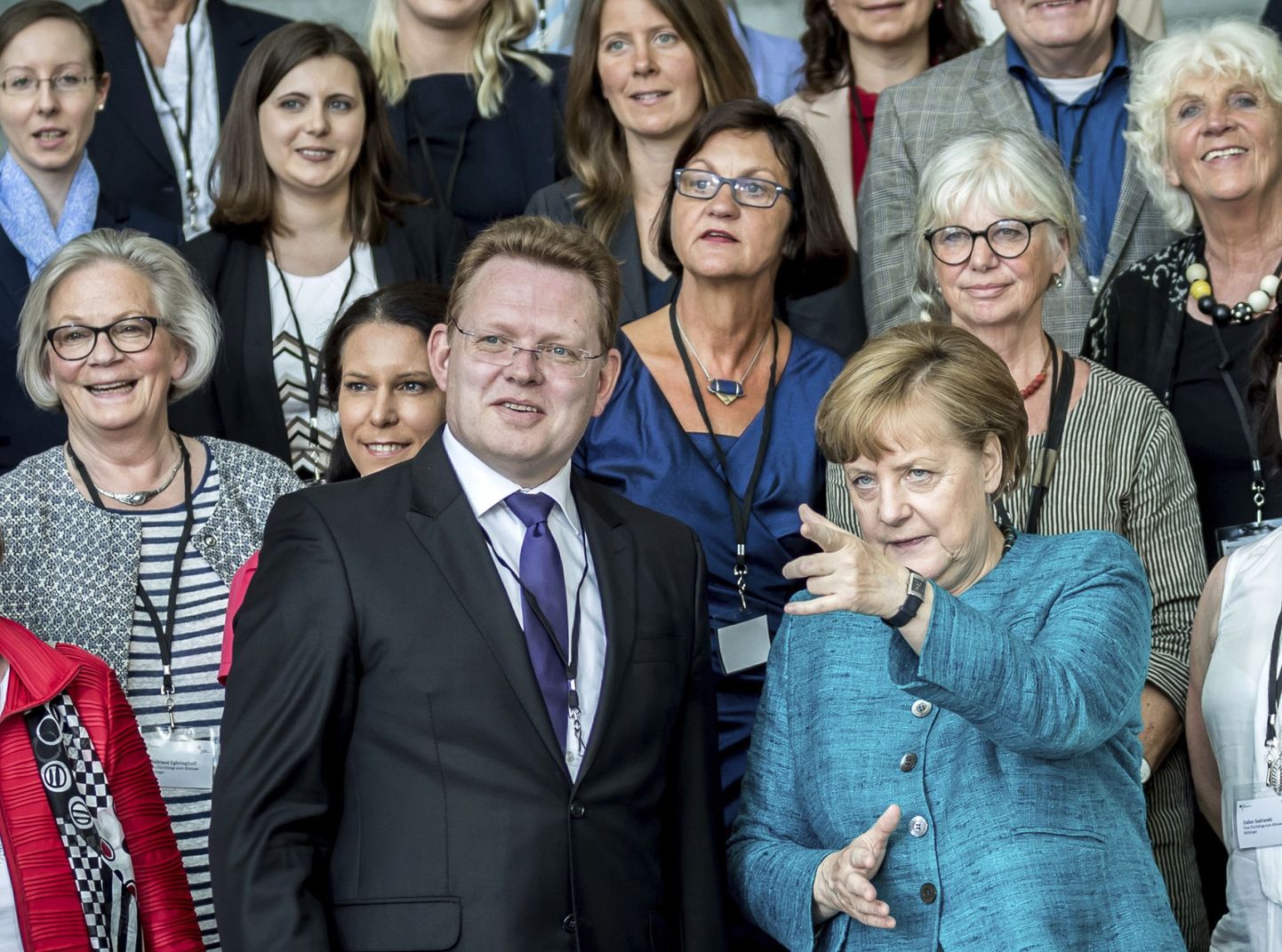 Altona linnapea Andreas Hollstein koos kantsler Angela Merkeliga.