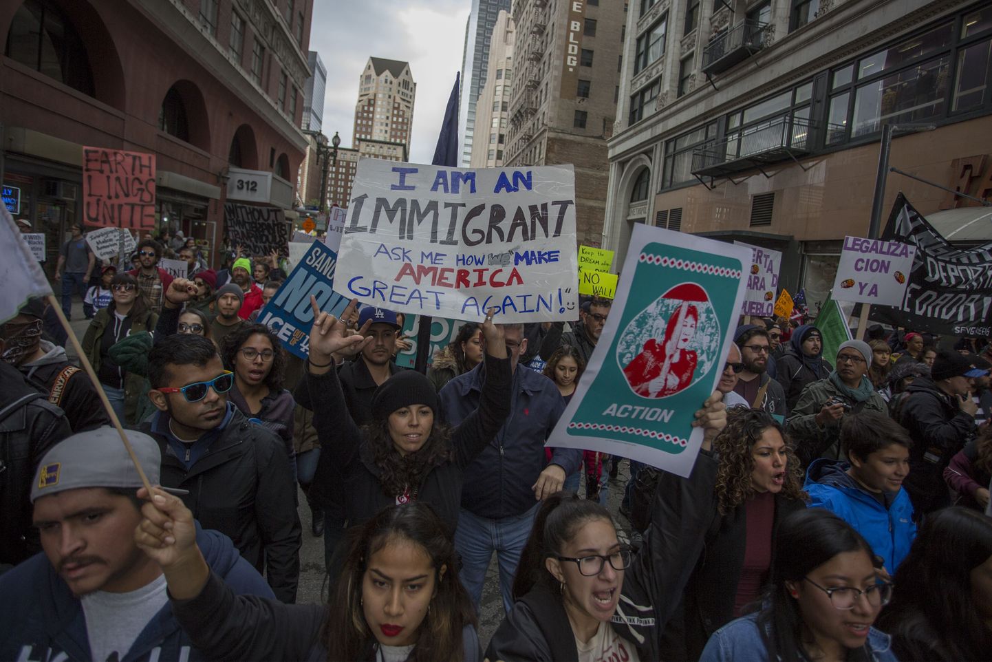 Karmi immigratsioonipoliitika vastased meeleavaldused Californias.