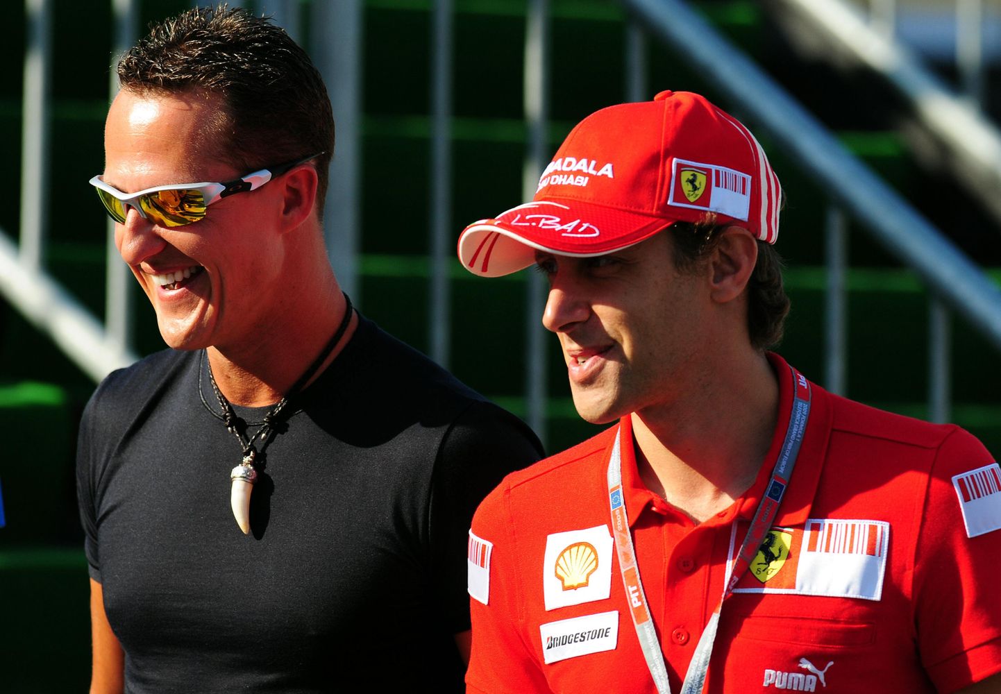 Retrofoto Michael Schumacherist ja Luca Badoerist