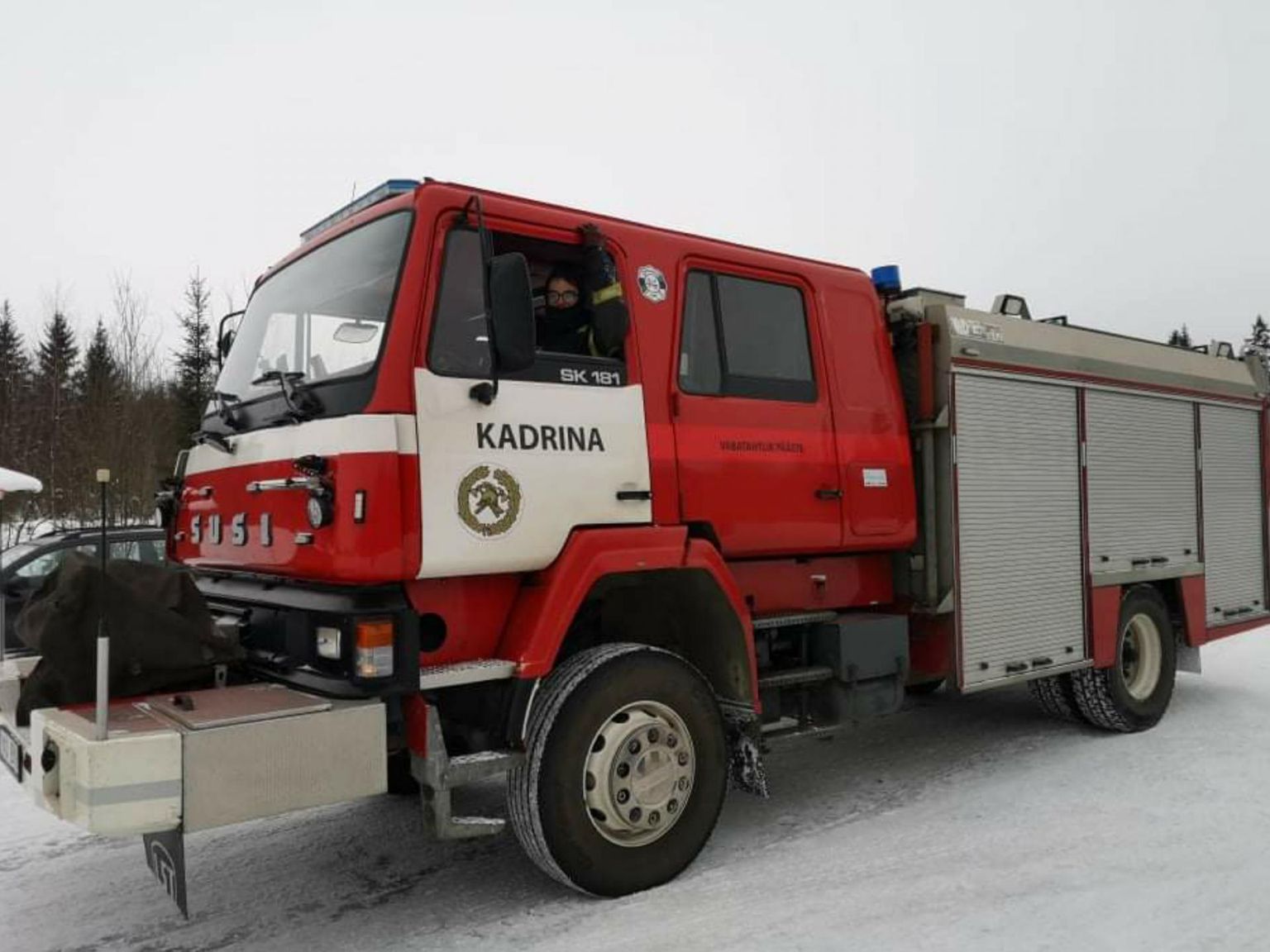 Kadrina vabatahtlike päästjate libedakoolitus.
