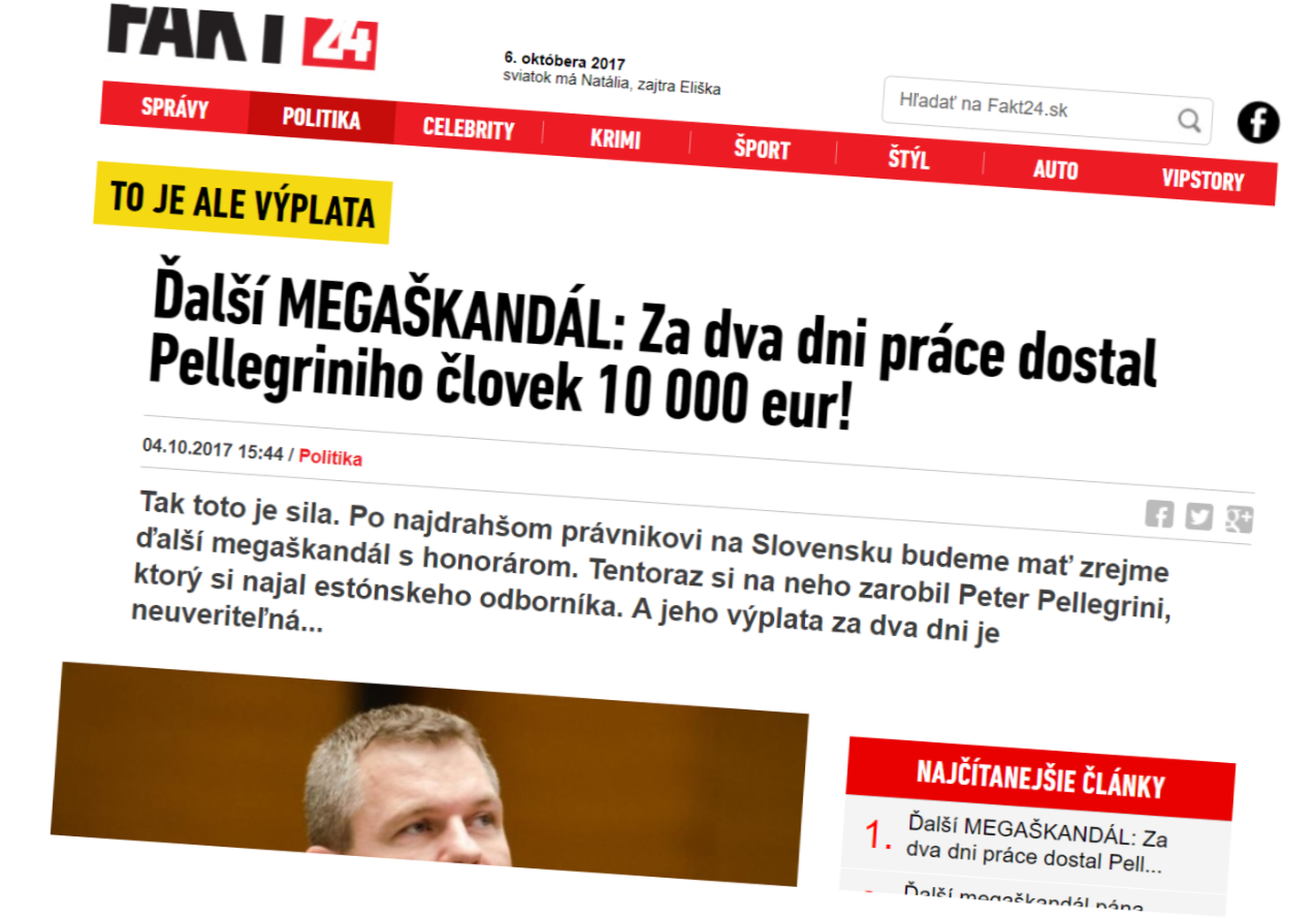 Slovakkia ajalehe artikkel