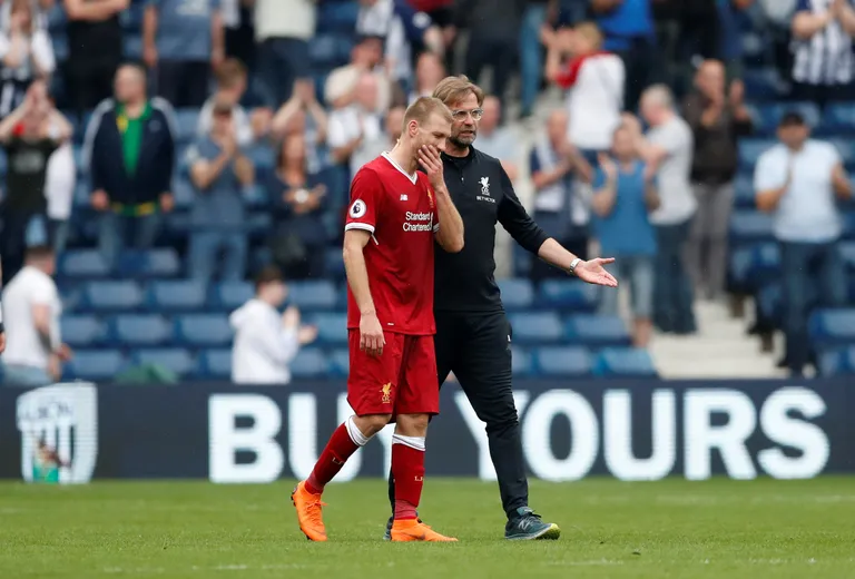 Ragnar Klavan ja Liverpooli peatreener Jürgen Klopp.
