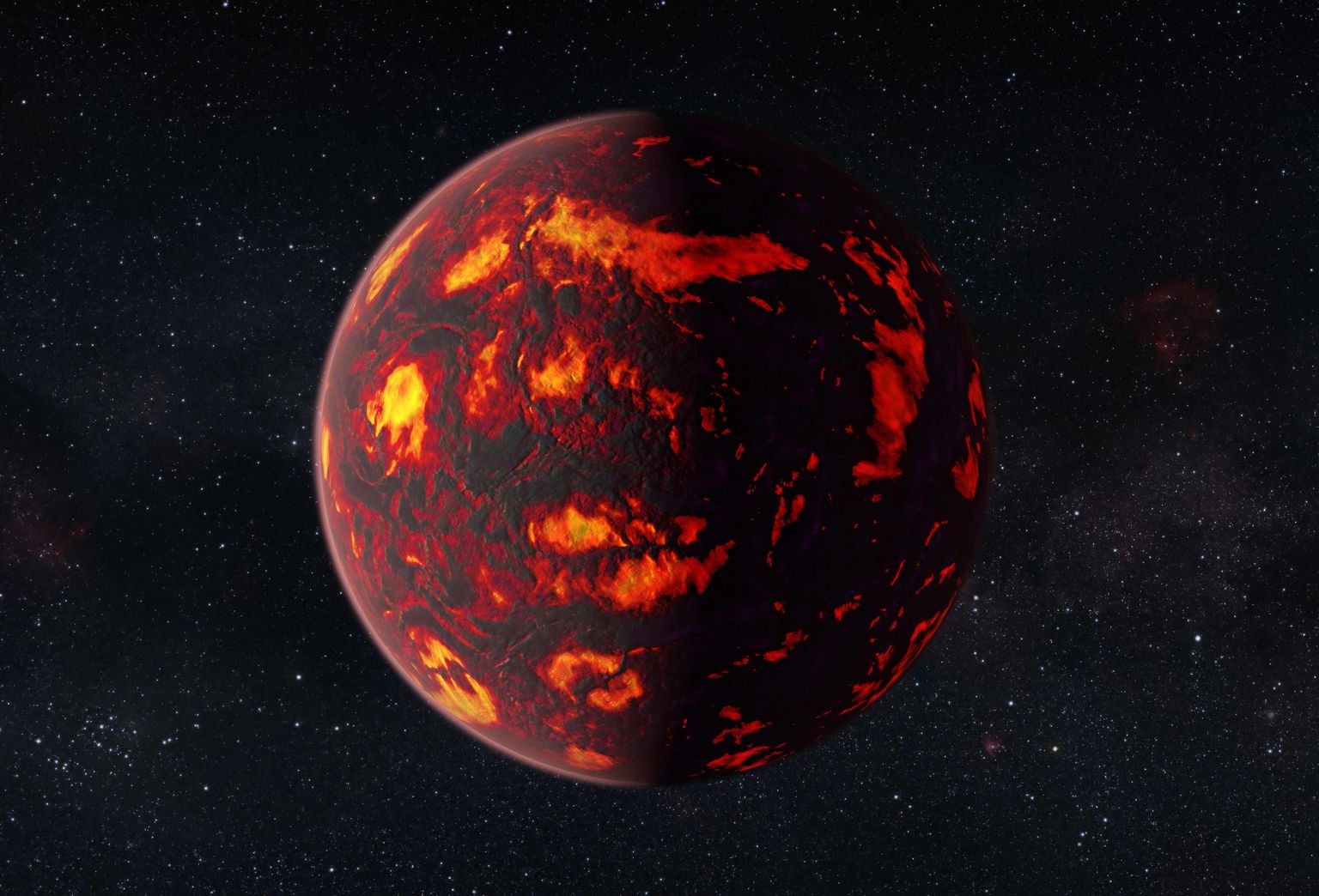 Euroopa kosmoseagentuuri (ESA) kunstniku joonistus eksoplaneedist 55 Cancri e