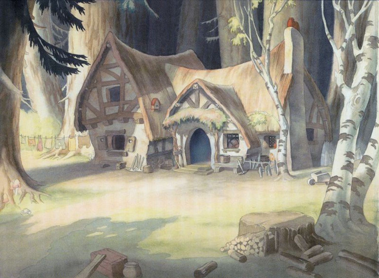 Disney multifilmist “Lumivalgeke ja seitse pöialpoissi” tuntud pöialpoiste maja.