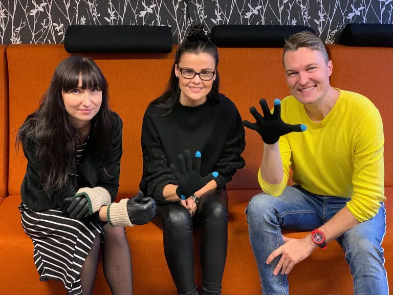 Kristiina Kraus, Merlin Praks ja Lauri Hermann raadio Elmar stuudios