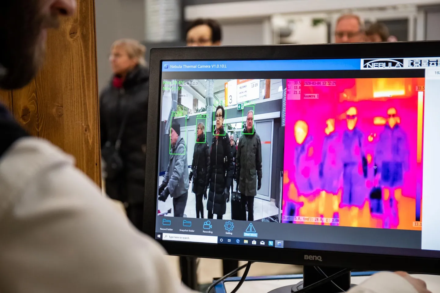 Eesti hakkab sarnaselt Tallinna reisi­sadama (pildil A-terminali seade) ja lennujaamaga termokaameraga kontrollima riiki saabuvate bussi- ja rongireisijate kehatemperatuuri.  FOTO: Eero Vabamägi