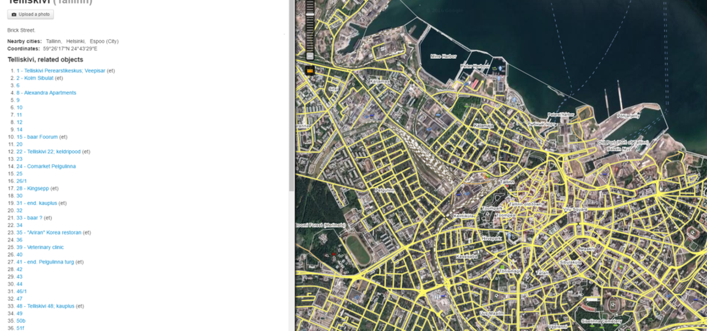 Wikimapia.org ühendab Google Mapsi kaardirakenduse entsüklopeediliste teadmistega, mis üheskoos võimaldavad otsida infot soovitud asupaiga kohta.