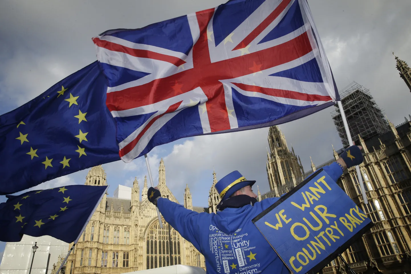 Brexiti-vastased meeleavaldajad Suurbritannias Londonis parlamendi eest.
