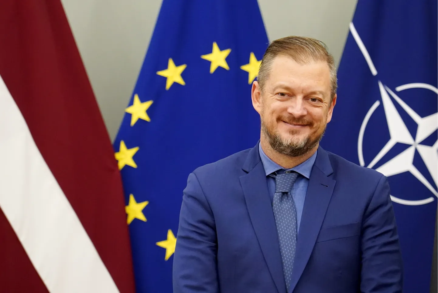 Starptautiskās Paralimpiskās komitejas prezidents Endrū Pārsons tikšanās laikā ar Ministru prezidentu Ministru kabinetā.