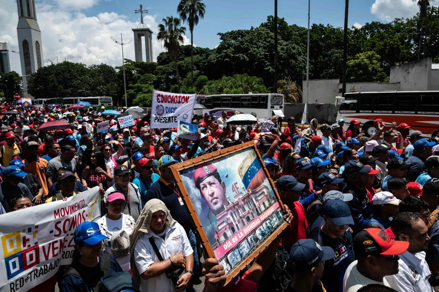 Venezuela valitsuse toetajad protestimas septembris lääneriikide sanktsioonide vastu. Foto on illustratiivne.
