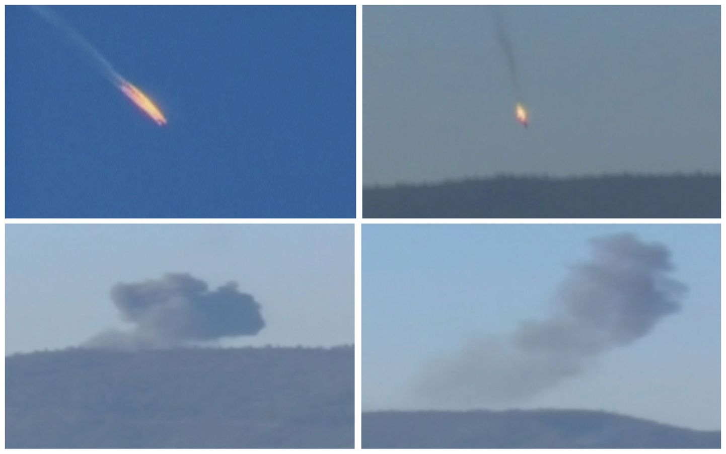 Neli videokaadrit, millel on näha Vene sõjalennuki alla kukkumist
