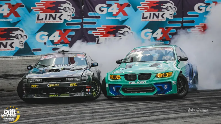 Driftmasters Eiropas čempionāta posmi Biķernieku trasē, kur tika noskaidroti “Drift King of Riga” titula ieguvēji