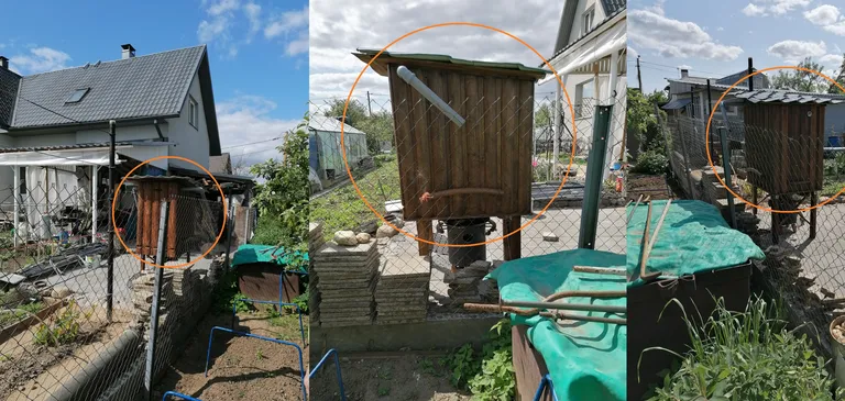 Несмотря на протест Павла по поводу изменения уровня высоты участка, сосед Олег осуществил задуманное, причем на новой площадке разместил коптильню. На фото стационарная коптильня.