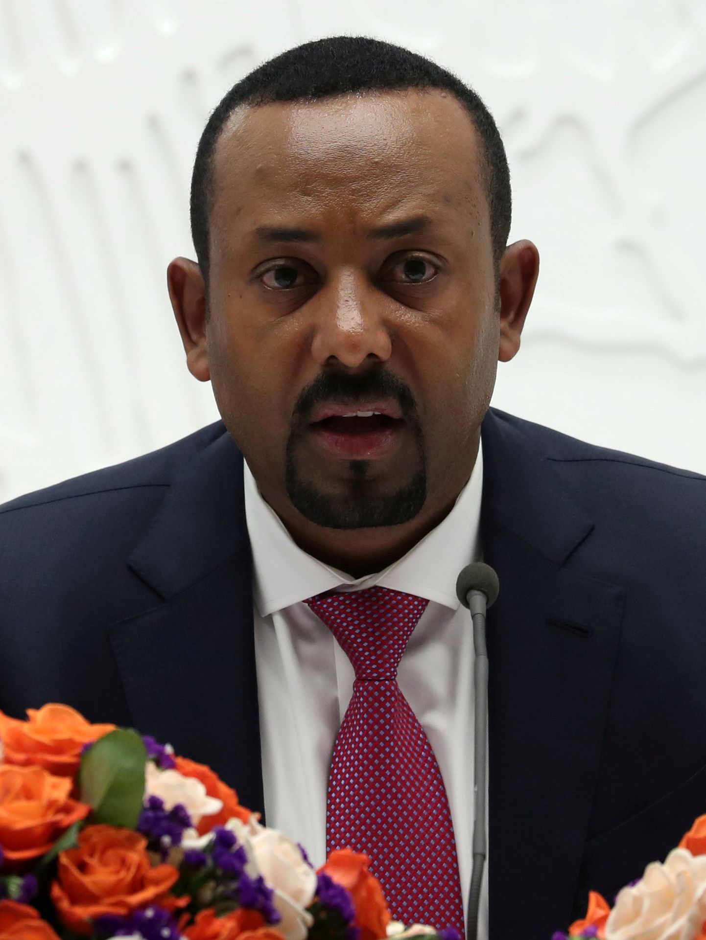Etioopia peaminister Abij Ahmed 28. märtsil pealinnas Addis Abebas pressikonverentsil.