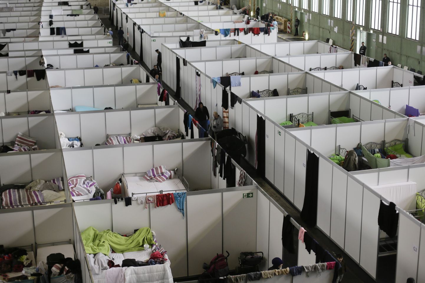Ajutine pagulaskeskus endises Tempelhofi lennujaamas.