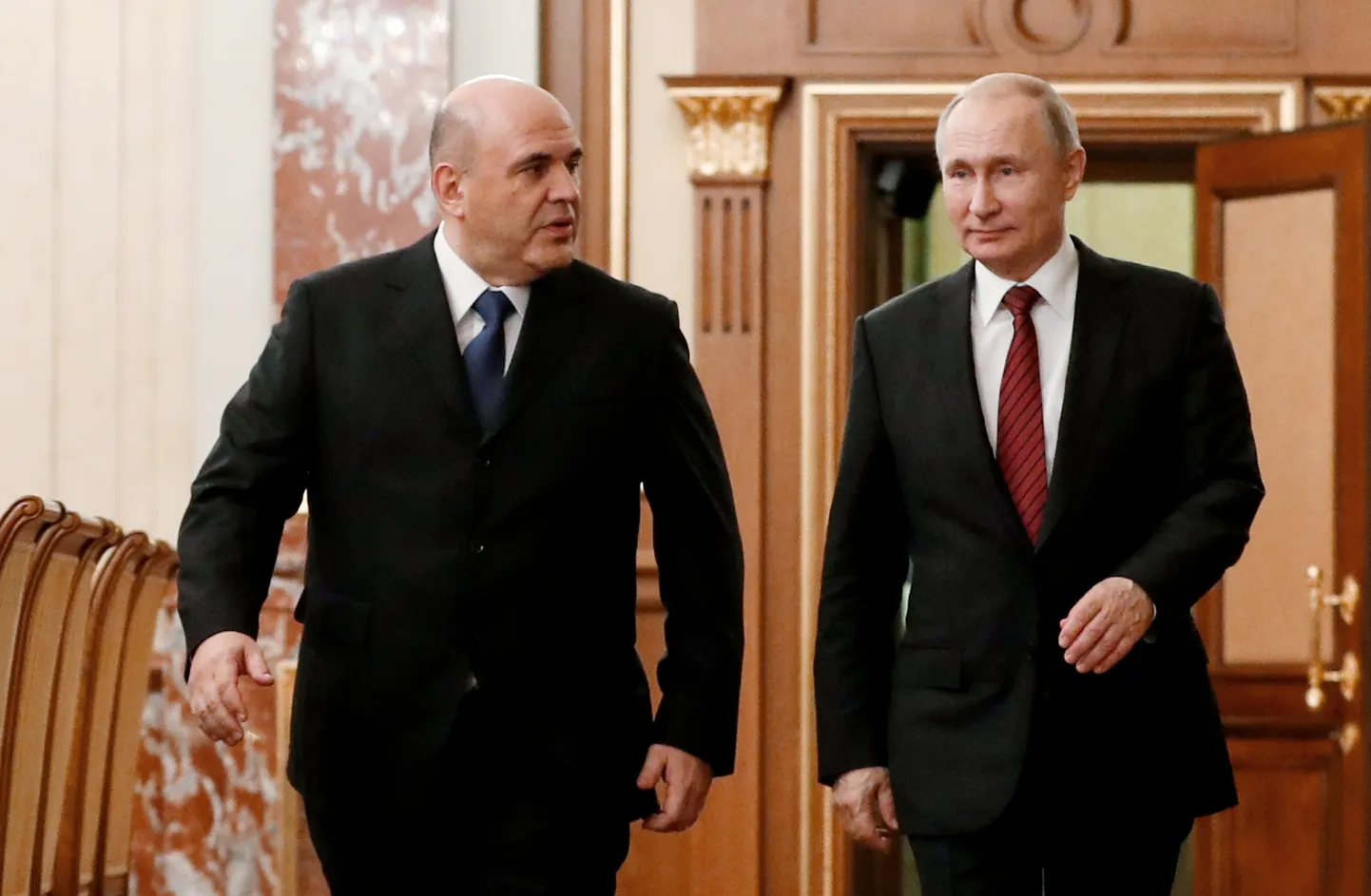 Venemaa president Vladimir Putin ja peaminister Mihhail Mišustin Moskvas 21. jaanuaril 2020.