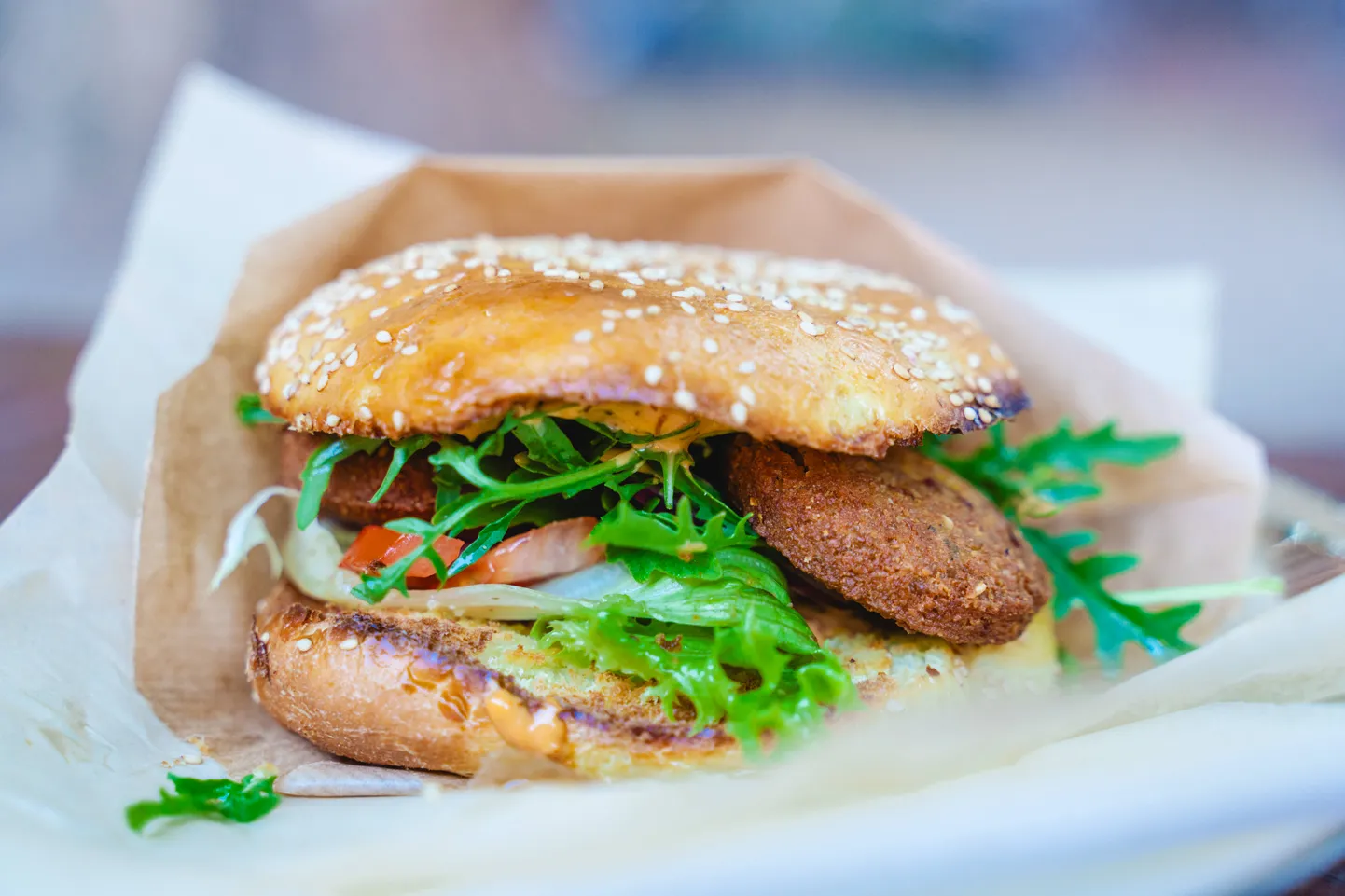 Veganhamburger. NB! Foto on illustreeriv!