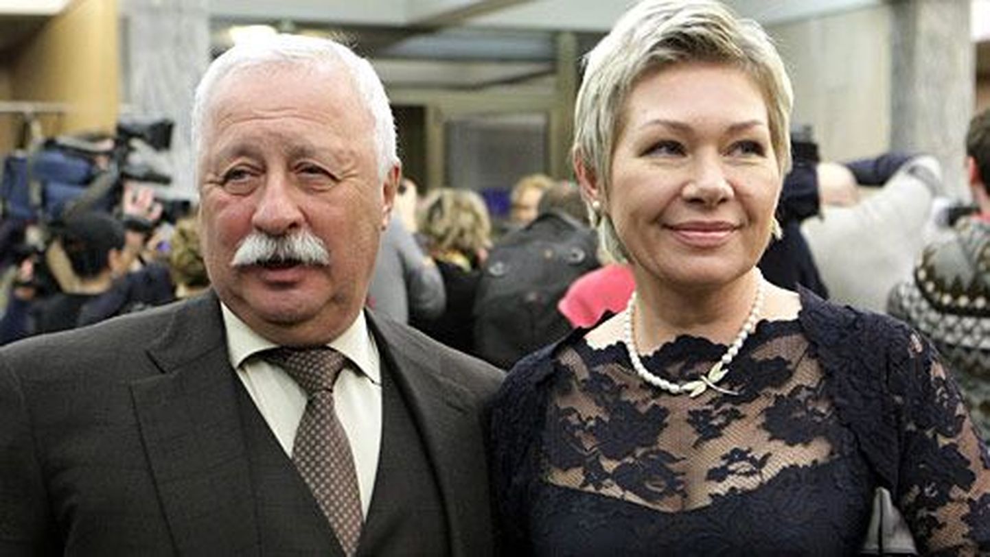 Леонид Якубович с женой.