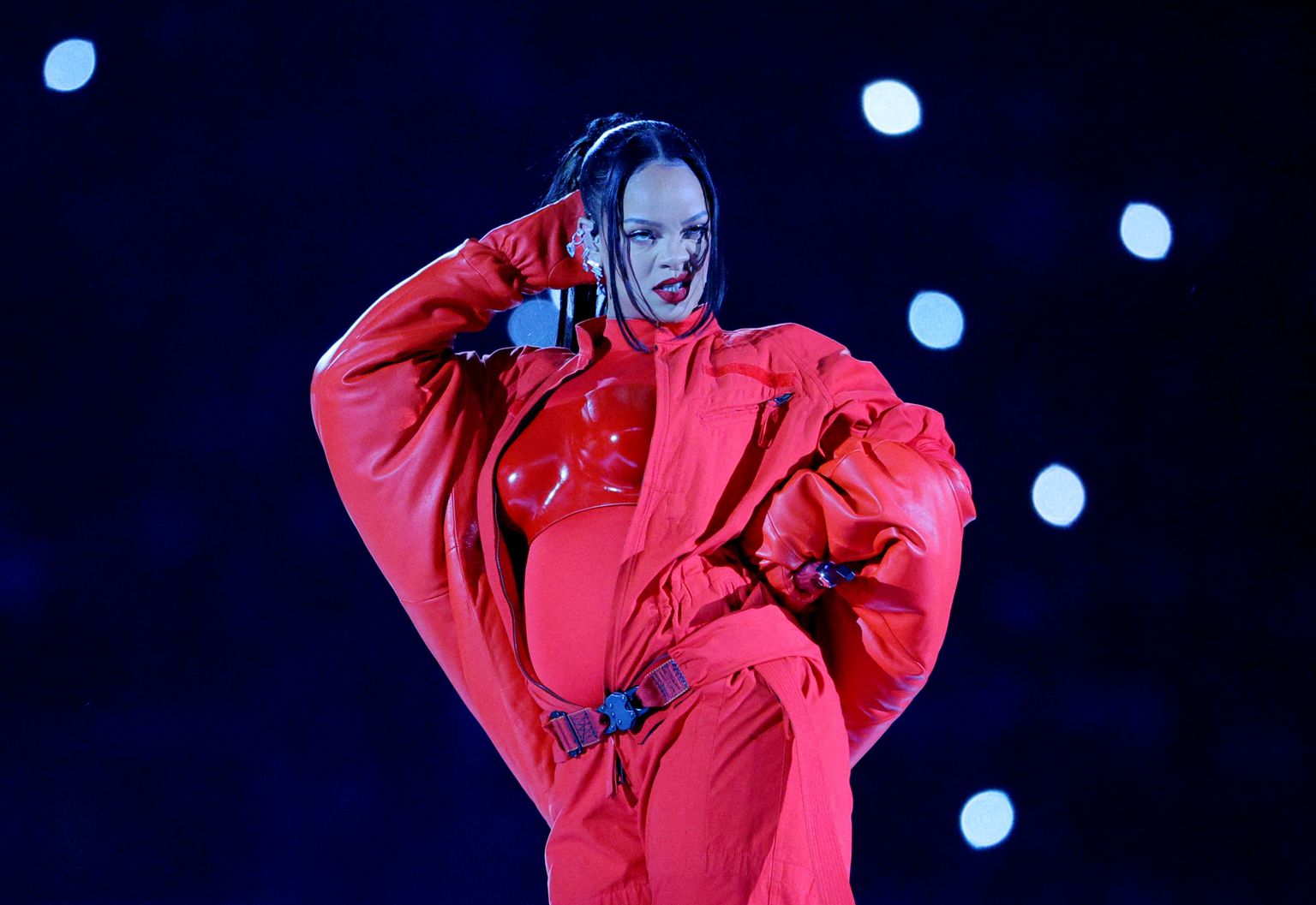 Rihanna. NFL, Super Bowl LVII, poolajaetendus. State Farm Stadium, Glendale, Arizona, USA. 12.02.2023.