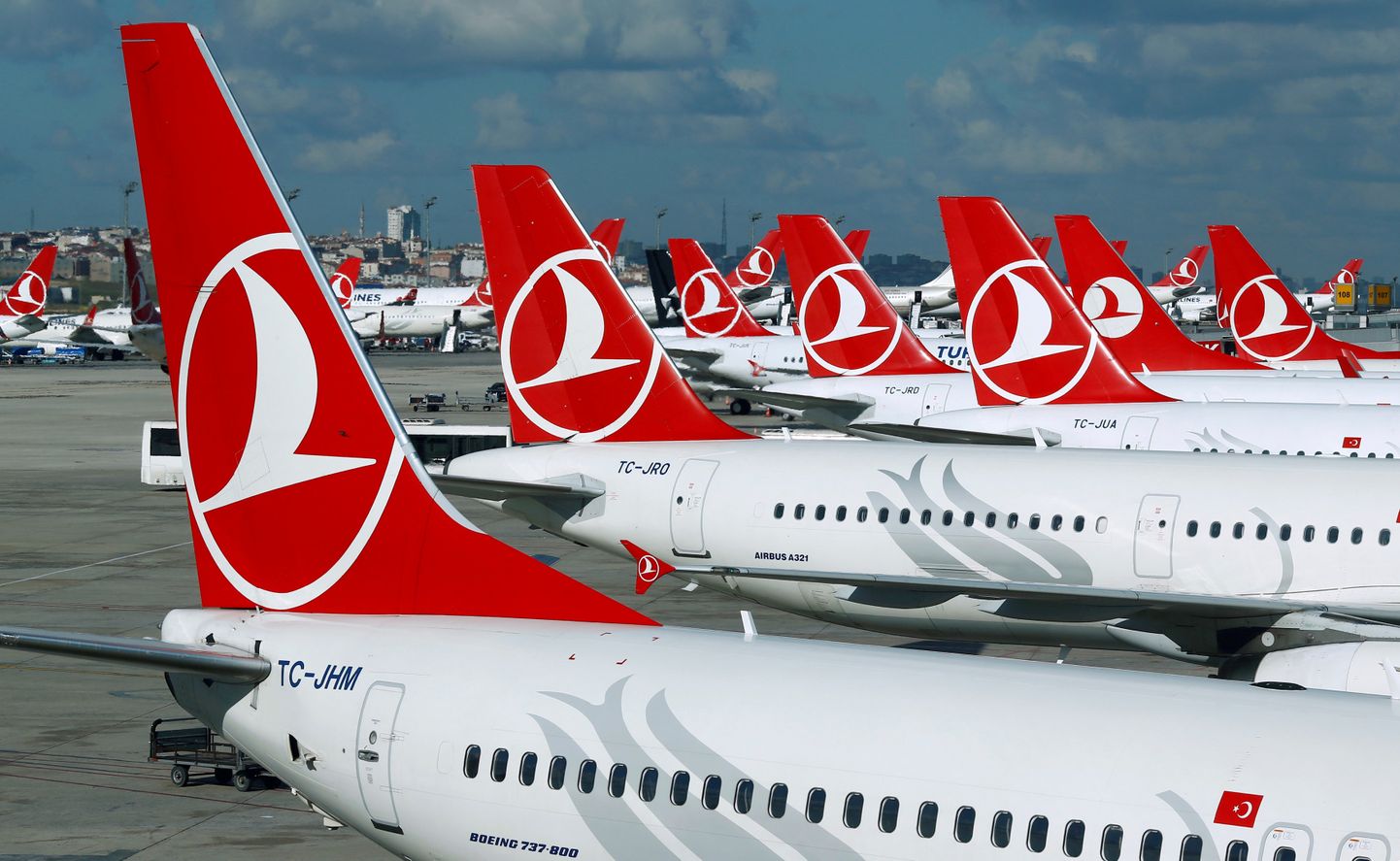 FILE PHOTO: Turkish Airlines aircrafts are parked at the Ataturk International airport in Istanbul, Turkey, December 3, 2015. REUTERS/Murad Sezer/File Photo