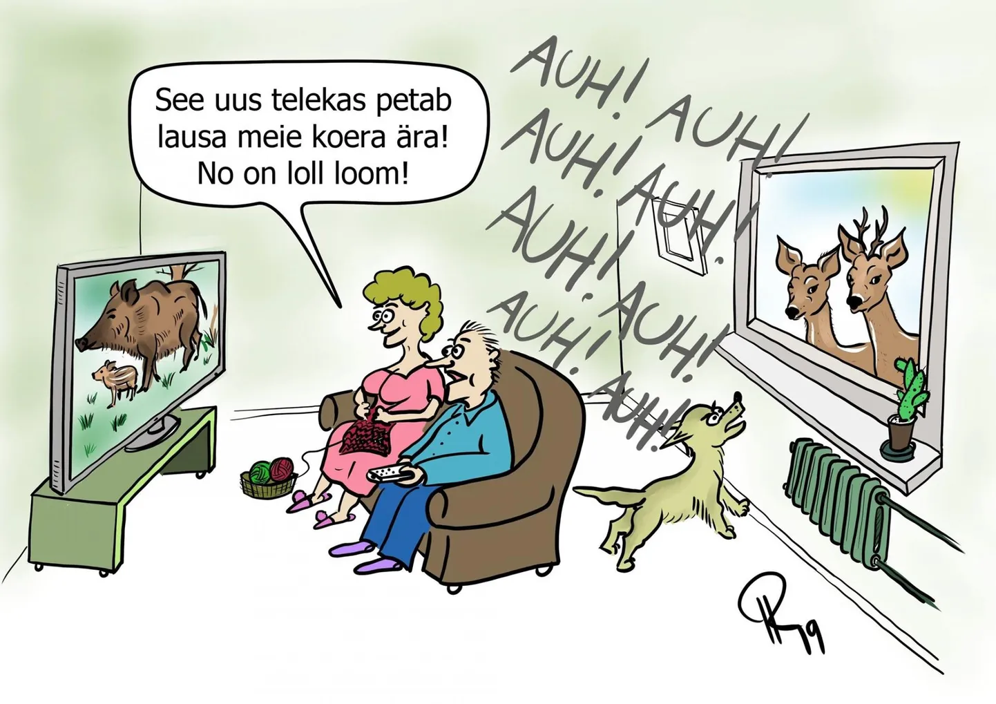 Nädala karikatuur "Loomad linnas".