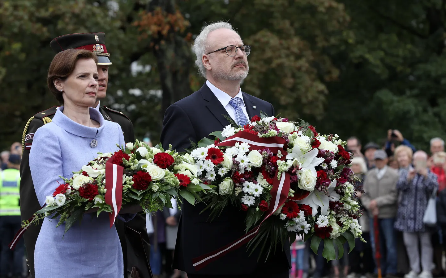 Valsts prezidents Egils Levits un  prezidenta kundze Andra Levita.
