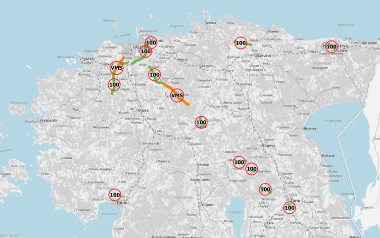 Kohad, kus saab talvel sõita kuni 100 km/h.