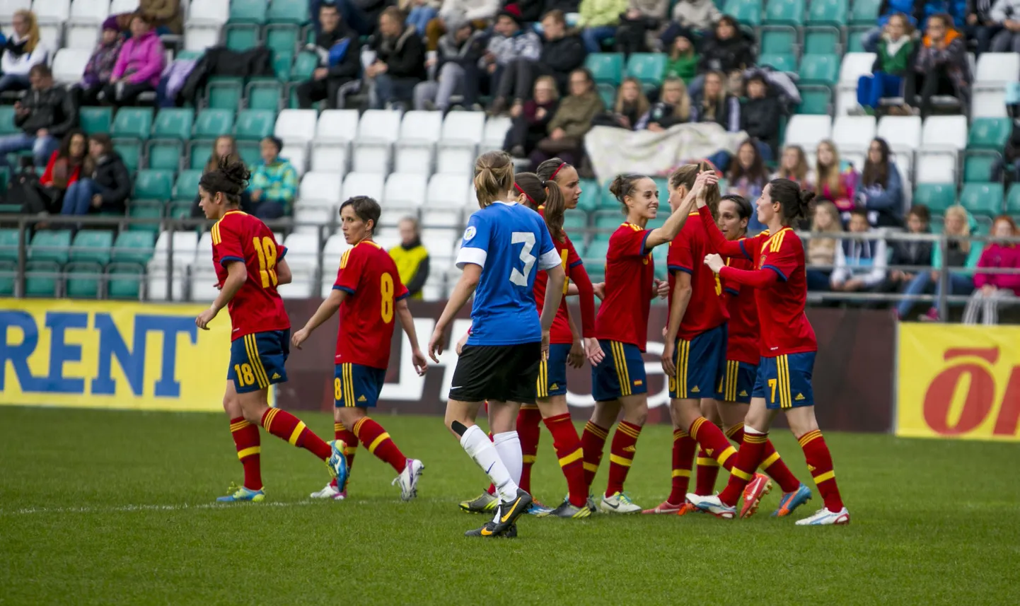 Eesti ja Hispaania naiskondade kohtumine MM-valiksarjas.