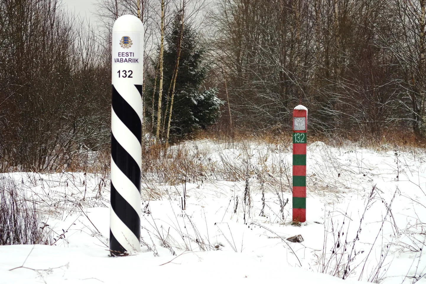 Eesti ja Vene piiripost.