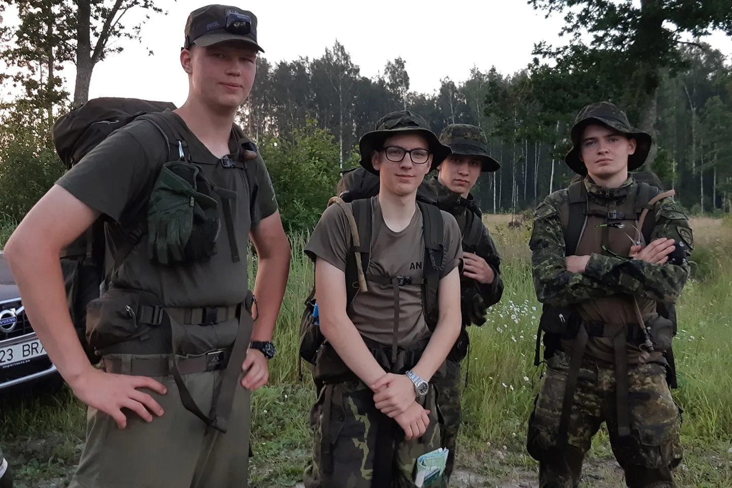 Järva noorkotkase võistkond koosseisus Marek Nõlvak (vasakult), Andres Kalle, Eero Vilbu ja Ranno Rätsep.