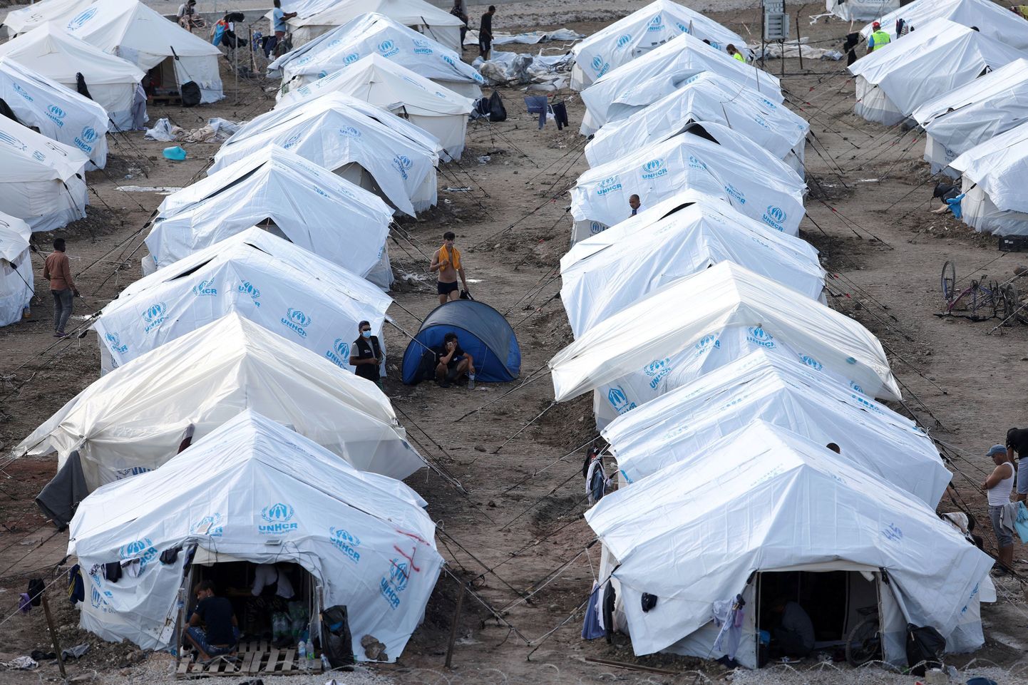 Migrantu teltis Grieķijā, Lesbas salā