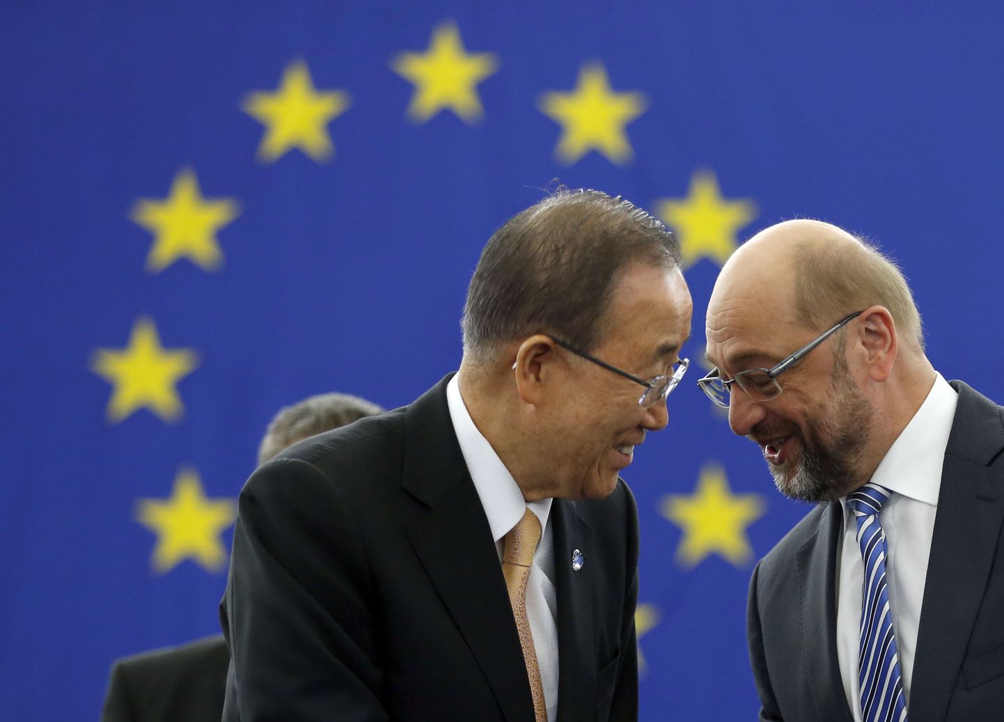 ÜRO peasekretär Ban Ki-moon Euroopa Parlamendi presidendi Martin Schulziga.