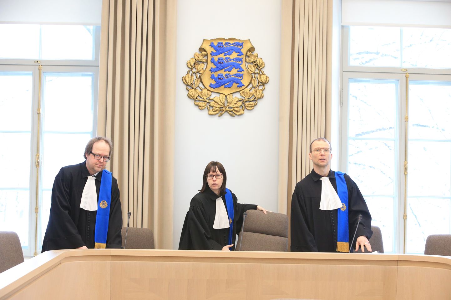 Andres Reinarti süüasja arutavad riigikohtunikud Juhan Sarv (vasakul), Saale Laos (keskel)  ja Paavo Randma (paremal).